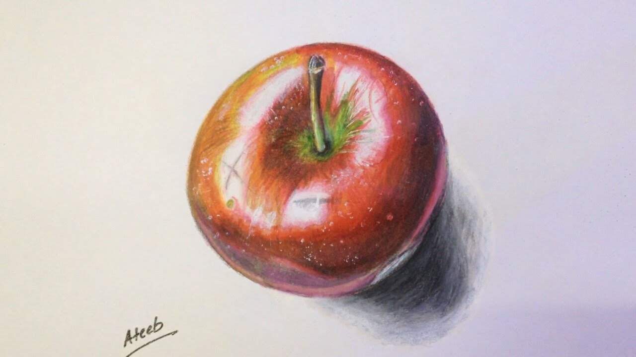 Realistic apple painting how to draw a realistic apple with mixed