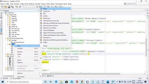 Cadastrar Menu utilizando JSTL e Servlet
