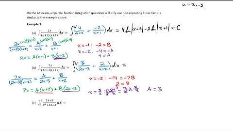 6 12 Integrating Using Linear Partial Fractions BC Only Ex 2