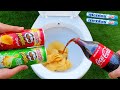 Experiment !! PRINGLES vs TOILET Coca Cola, Pepsi and Mentos