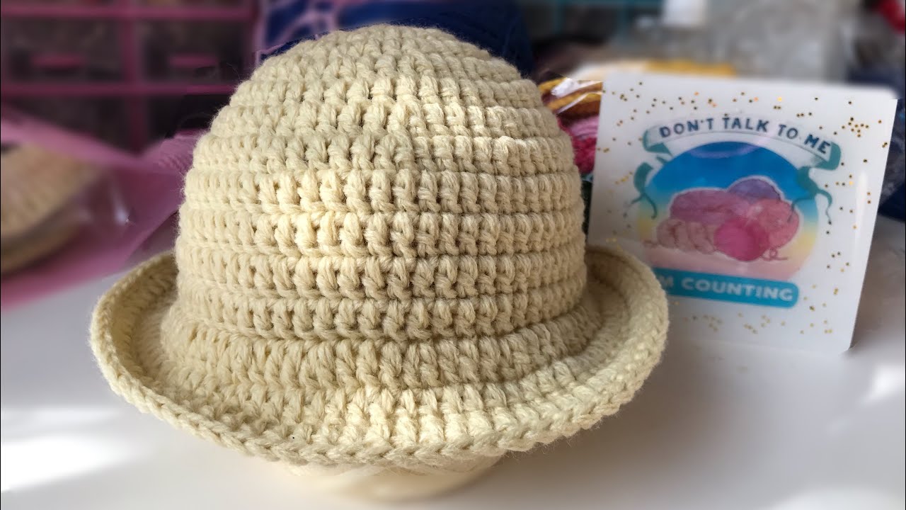 Crochet bucket hat tutorial for 3-6mos old(cute&easy)UNISEX
