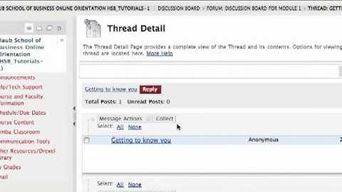 Using the Blackboard Discussion Board Tool