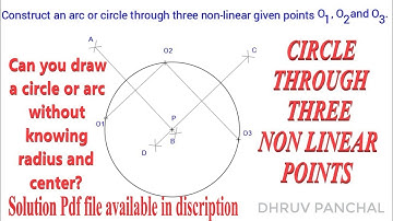 Construct an arc or Circle through three non-linear points | Geometric Construction
