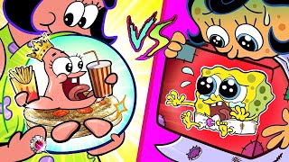 Rich Pregnant vs Broke Pregnant👑🕸🍕 Mukbang Animation | SpongeBob Animation | SLIME CAT