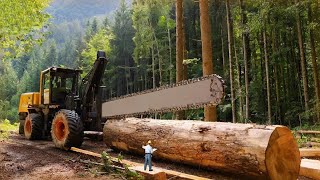 Dangerous Fastest Tree Felling With Chainsaw, Extreme Firewood Processing &amp; Wood Sawmill Machines