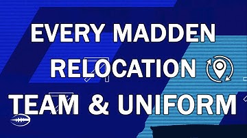 Every Madden  Relocation Team & Uniform in 5 minutes