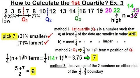 Statistics: Ch 2 Graphical Representation of Data (41 of 62) How to Calculate the 1st Quartile: Ex 3