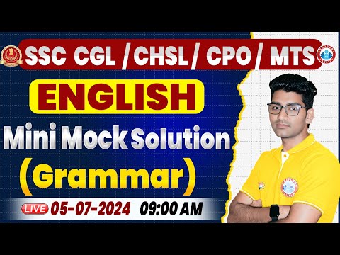 English Mini Mock Test Solution | RWA English Grammar Mini Mock | SSC CGL, CHSL, CPO, MTS