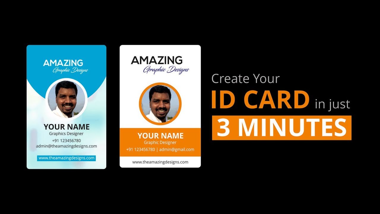 ID card design in tamil "CREATE ID CARD IN JUST 3 MINUTES" YouTube
