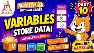 Scratch Programming Part 10 | Variables Explained 📦 Store Score, Data & Build Real Games | Beginner