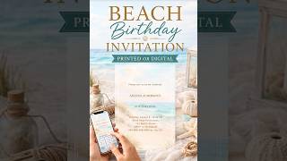 Beach Birthday Invitation Ideas | Printed & Digital Coastal Party Invitations
