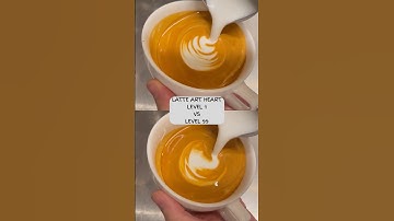 Latte Art Heart: Level 1 VS Level 99 #shorts #latteart #tutorial