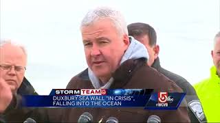 Duxbury sea wall in crisis falling into the ocean