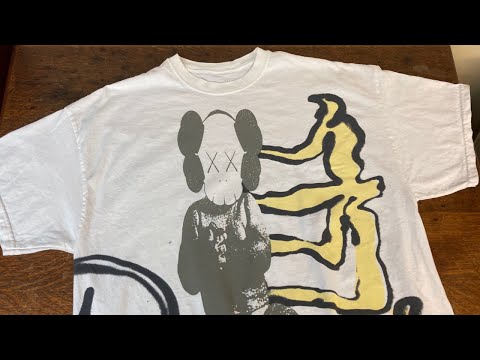 新作【CUKTAS JACK】TRAVIS SCOTT KAWS FOR FRAGMENT L/ST-SHIRT Travis Scott Cactus Jack + Kaws For Fragment Tee Aged Yellow
