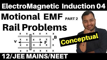 ElectroMagnetic Induction 04 : Motional EMF 2 II Conceptual RAIL Problems in Motional EMF JEE/NEET