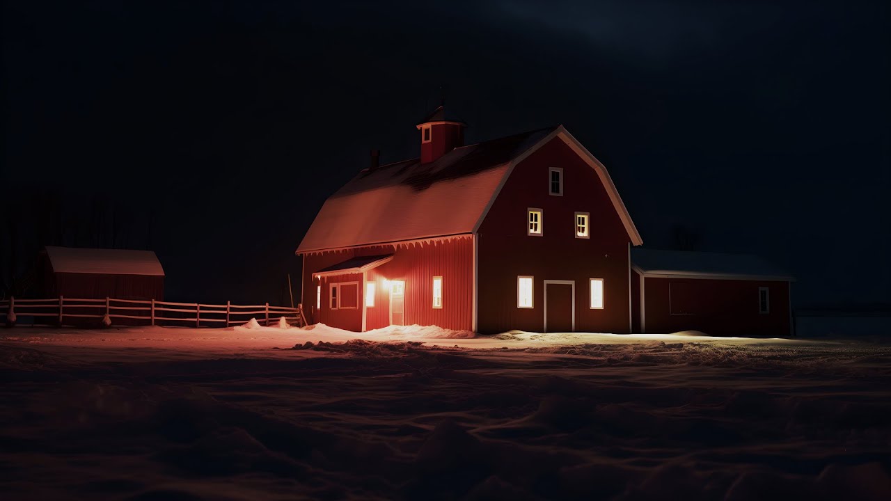 Red Barn, Blizzard Sounds, Howling Winds, Snowstorm , Snow Ambience, Deep Sleep, Relaxation, ASMR
