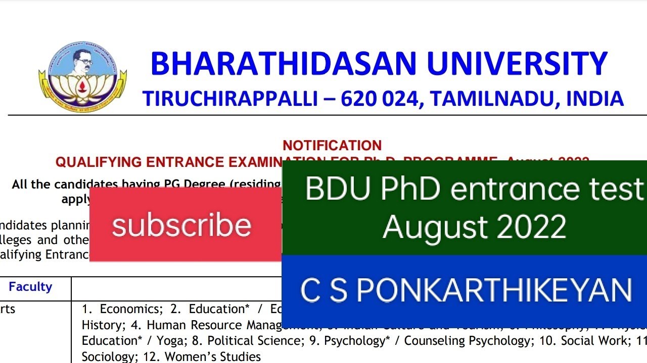 phd entrance result 2022 bdu university