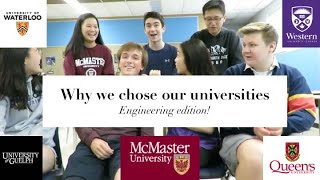 Canadian University Comparison | McMaster | Waterloo | Queens | Western | Guelph