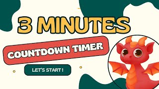 DRAGON COUNTDOWN ! 3 MINUTES  3:00 🐉 countdown timer from 3 minutes to zero in minutes and seconds