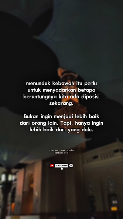 Menunduk kebawah itu penting