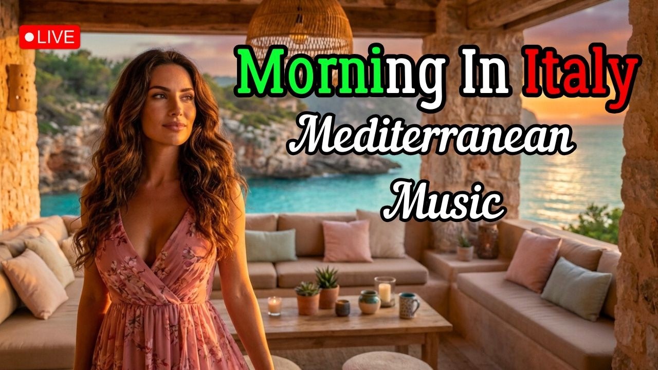 Morning in Italy & Mediterranean Music 🏡🌊 Scenic Coastal Italy & Lake Como Relaxation 4k