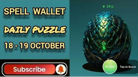 Spell Wallet Daily Puzzle 18 & 19 October | SpellWallet Today Puzzle | Spell Wallet Secret codes