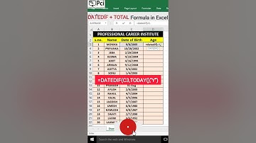 DATEDIF TODAY Formula In Excel 🔥/Excel Viral Tips & Tricks #shorts #tricks #excel #video #viral