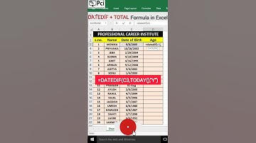 DATEDIF TODAY Formula In Excel 🔥/Excel Viral Tips & Tricks #shorts #tricks #excel #video #viral