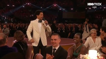 Trevor Noah jokes that as Taylor Swift moves through the crowd #taylorswift  #grammys