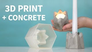 Turn A 3D Print Into Concrete - Dual Size Candle Holder