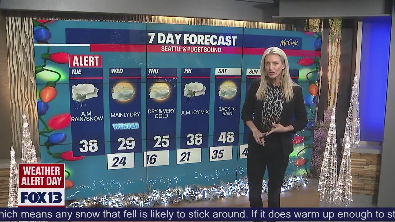 Seattle snow Tuesday afternoon weather forecast for Western Washington