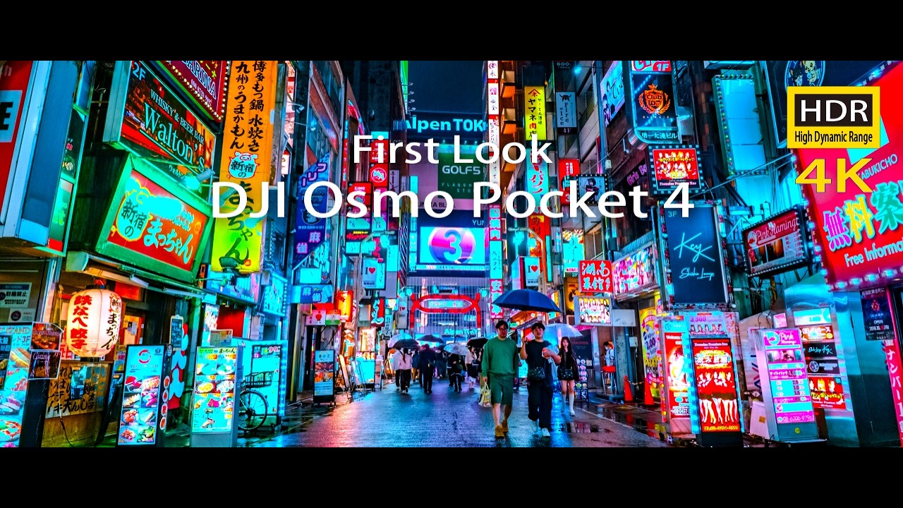 Tokyo 🇯🇵 | Rainy Shinjuku 新宿 Neon Night Walk - DJI Osmo Pocket 4 (Cinematic Ultra-Wide 4K HDR ASMR)