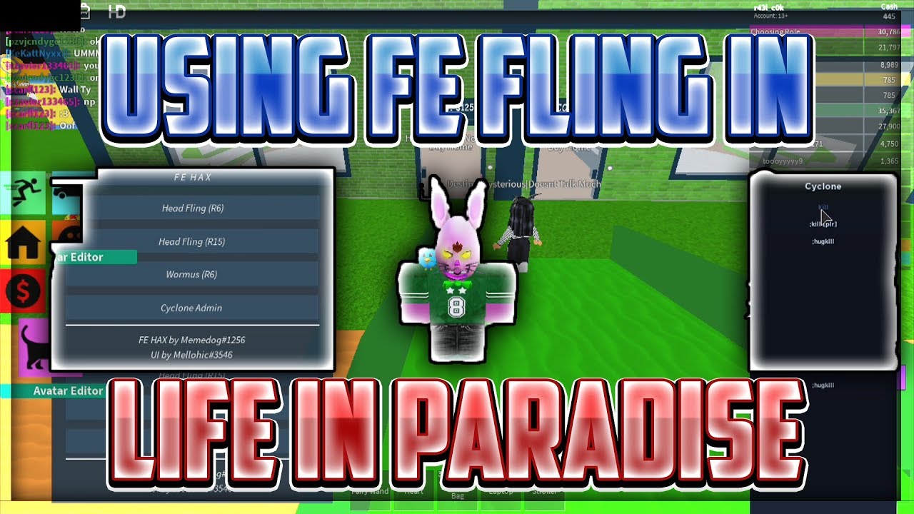 Fe Kill Fling Roblox Exploit With Admin Commands By Disgusting Disney - roblox dollhouse rp script