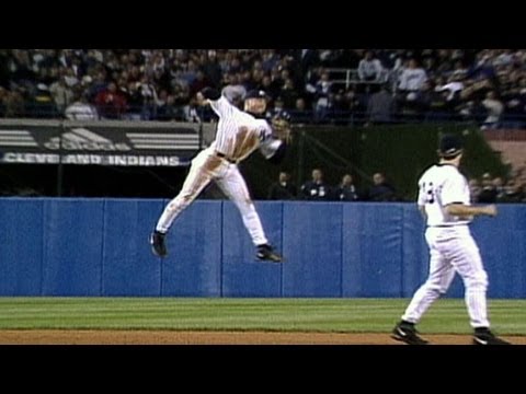 Derek Jeter's ridiculous jump-throw nabs Fryman in the 1998 ALCS