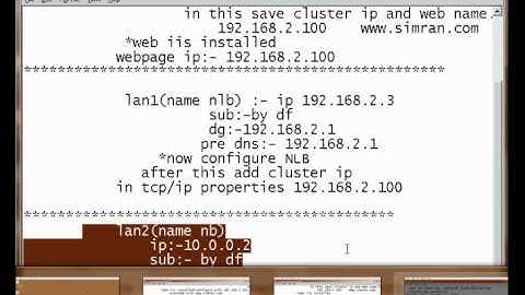 server 2003 nework load balancing (clustering ) part2 tutiour.avi