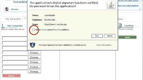 How to enable NexOkO Java applet