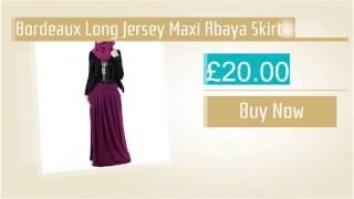 Bordeaux Long Jersey Maxi Abaya Skirt screenshot 5