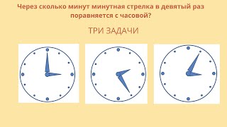 картинка: Через сколько минут минутная стрелка в девятый раз поравняется с часовой (ЕГЭ и ОГЭ)