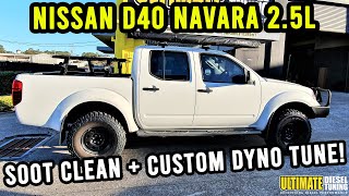 D40 Navara 2012 in for an oncar chemical soot clean & custom dyno tune  awesome gains achieved!