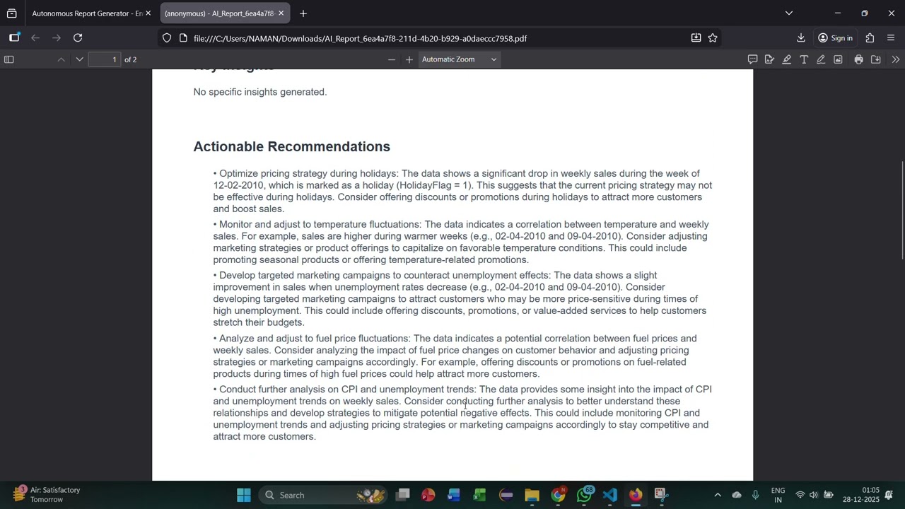 AI AUTONOMOUS ENTERPRISES REPORT GENERATOR