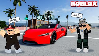 Elektrikli Tesla Roadster Alıp Yarıştık!! - Panda ile Roblox Driving Empire screenshot 1