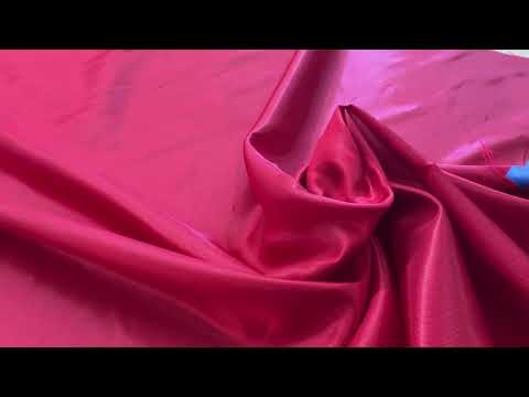 Video of Primary Red SIlky Lining Polyester Apparel/Dress Fabric | 60 Wide | By the Yard