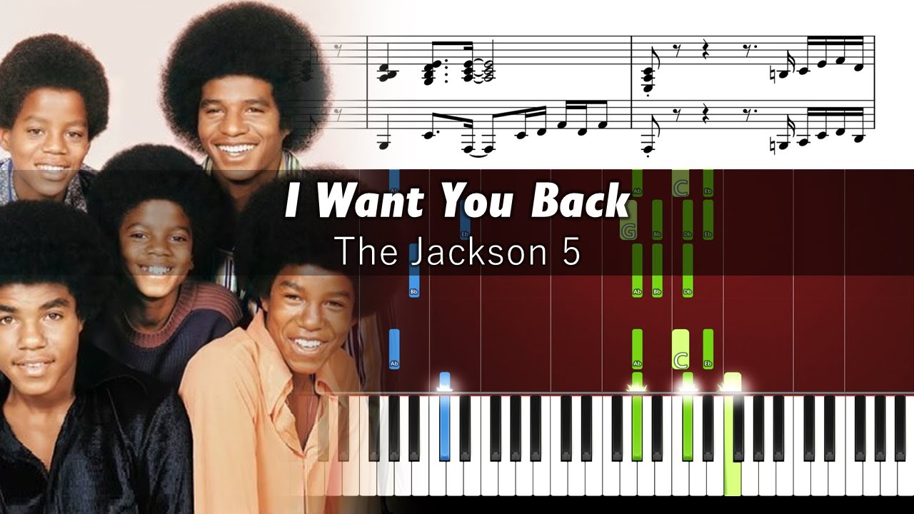 The Jackson 5 - I Want You Back - Accurate Piano Tutorial with Sheet Music