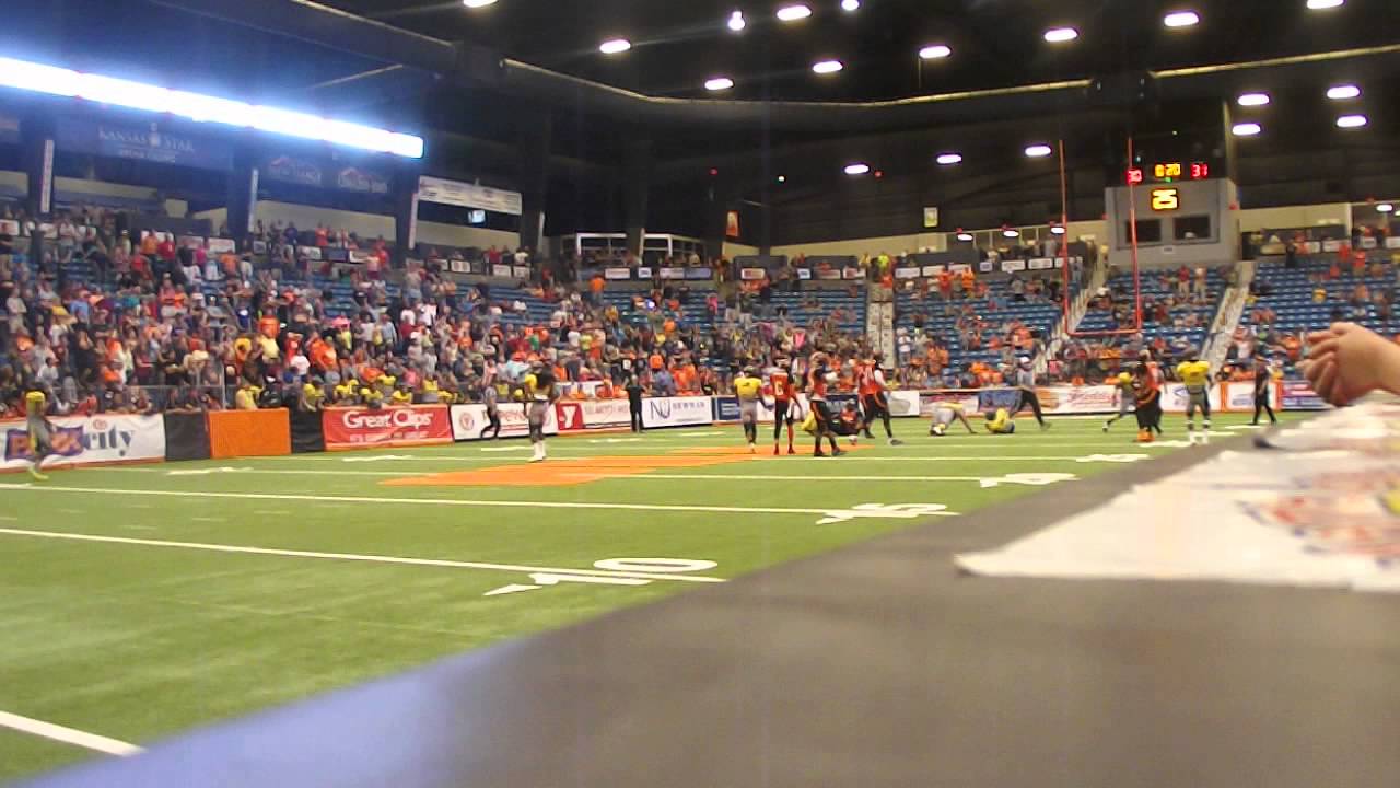 WIchita Wild QB Rocky Hinds sacked by DC Law
