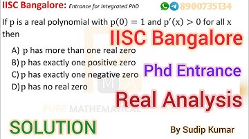 IISC Bangalore Mathematics I PhD Entrance Exam Question | IISC Bangalore Real Analysis Solution ~PMA