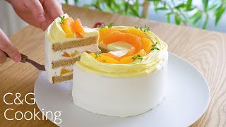 紅茶とオレンジのショートケーキの作り方 / お菓子作り / 紅茶 スポンジケーキ スイーツ / オレンジ ケーキ