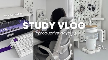 study vlog ⋆˚࿔ productive days🌷unboxing new keyboard, aesthetic desk, exam week, uni vlog