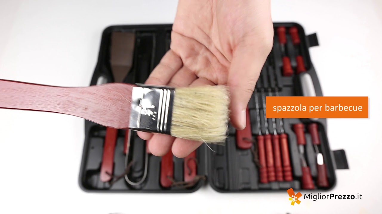 Brandani Set BBQ 4 Pezzi In Valigetta &ndash; Utensili Da Grigliata, Modello 52087