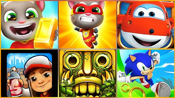 Super Wings: Jett Run, Subway Surfers, Talking Tom Gold, Temple Run 2, Sonic Dash, Tom Hero Dash