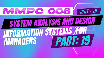 IGNOU MBAJOURNEY MMPC:008:INFORMATION SYSTEMS FOR MANAGERS|UNIT 10:SYSTEM ANALYSIS AND DESIGN|PART19